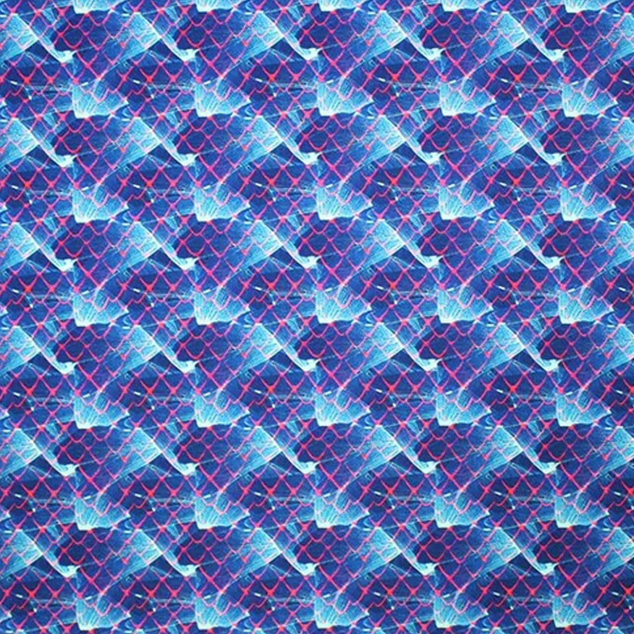 82% Nylon & 18% Spandex Net on Waves Printed Spandex Fabric 55/56" Width